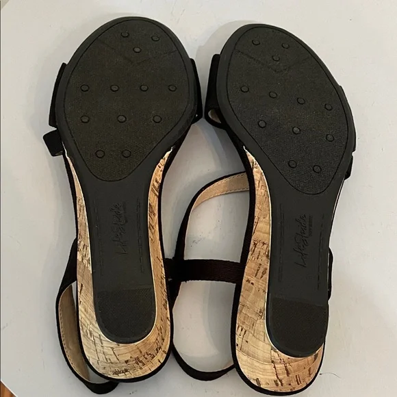 NIB Life Stride Yasmine Black Canvas Sandals - Picture 5 of 6